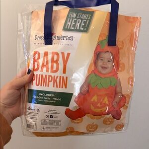 Dress Up America Baby Pumpkin Costume - Orange